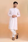 Buy_Arihant Rai Sinha_Pink Cotton Embroidery Floral Print Kurta Set _Online_at_Aza_Fashions