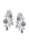 Shop_Nazaakat By Samara Singh_Purple Violet American Diamond Earrings _at_Aza_Fashions