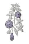 Buy_Nazaakat By Samara Singh_Purple Violet American Diamond Earrings _Online_at_Aza_Fashions
