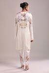 Shop_AK-OK_White Embroidery Round Neck Kurta And Pant Set _at_Aza_Fashions
