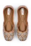 Shop_Doriaana_Gold Designer Embroidered Jutti _at_Aza_Fashions