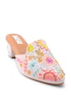 Buy_Doriaana_Multi Color Embroidery, Beads Designer Mules _at_Aza_Fashions