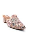 Buy_Doriaana_Beige Beads, Sequins Designer Embellished Mules _at_Aza_Fashions