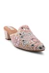 Buy_Doriaana_Beige Beads, Sequins Designer Embellished Mules _Online_at_Aza_Fashions