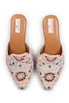 Shop_Doriaana_Beige Beads, Sequins Designer Embellished Mules _at_Aza_Fashions