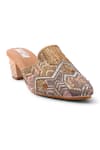 Buy_Doriaana_Beige Beads, Sequins Designer Embellished Mules _at_Aza_Fashions