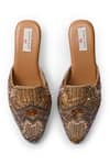 Shop_Doriaana_Beige Beads, Sequins Designer Embellished Mules _at_Aza_Fashions