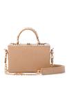 Shop_Doriaana_Beige Beads, Sequins Designer Beaded Handbag _at_Aza_Fashions