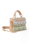 Doriaana_Beige Beads, Sequins Designer Beaded Handbag _Online_at_Aza_Fashions