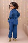 Shop_Samyukta Singhania_Blue Cotton Sequins, Embroidery Fish Peplum Set _at_Aza_Fashions