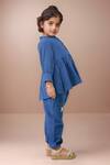 Shop_Samyukta Singhania_Blue Cotton Sequins, Embroidery Fish Peplum Set _Online_at_Aza_Fashions