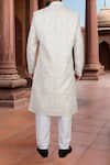 Shop_Arihant Rai Sinha_Cream Georgette, Polyester, Viscose Embroidery, Sequins Thread Sherwani Set _at_Aza_Fashions