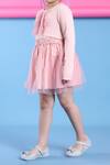 Buy_Petite Pomme_Pink Cotton Salmon Tulle Dress Set _Online_at_Aza_Fashions