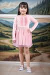 Buy_Petite Pomme_Pink Cotton Salmon Tulle Dress Set _at_Aza_Fashions