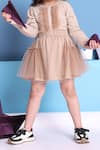 Petite Pomme_Beige Cotton Designer Dress With Tulle Skirt _at_Aza_Fashions
