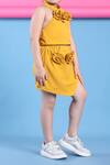 Buy_Petite Pomme_Yellow Cotton Fabric Flowers Designer Top And Skorts Set _Online_at_Aza_Fashions