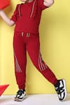 Shop_Petite Pomme_Red Cotton Designer Top And Joggers Set _Online_at_Aza_Fashions