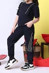 Buy_Petite Pomme_Navy Cotton Ruffles, Sequins Top And Joggers Set _Online_at_Aza_Fashions