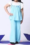 Shop_Petite Pomme_Sky Blue Cotton Embroidery Peplum Top And Pant Set _Online_at_Aza_Fashions