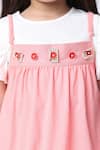 Shop_Samyukta Singhania_Pink Cotton Embroidery Salmon Peplum Top And Pant Set 