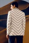 Shop_Amaare_Ivory Silk, Wool Embroidery Designer Kir Tuxedo Set _at_Aza_Fashions