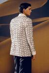Shop_Amaare_Ivory Silk, Wool Designer Ornayi Tuxedo Set _at_Aza_Fashions