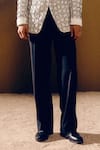 Amaare_Ivory Silk, Wool Designer Ornayi Tuxedo Set _Online_at_Aza_Fashions