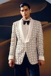 Buy_Amaare_Ivory Silk, Wool Designer Ornayi Tuxedo Set _Online_at_Aza_Fashions