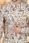 Arihant Rai Sinha_Cream Silk, Polyester, Viscose Embroidery, Multi Color Thread Work Sherwani Set _Online_at_Aza_Fashions