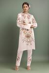 Buy_AK-OK_White Embroidery Round Neck Kurta And Pant Set _at_Aza_Fashions