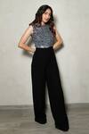 Buy_Pocket Stories_Black Microsuit Embroidery Crew Neck Ice-inspired Jumpsuit _at_Aza_Fashions