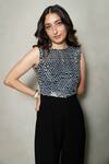 Pocket Stories_Black Microsuit Embroidery Crew Neck Ice-inspired Jumpsuit _Online_at_Aza_Fashions