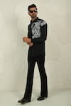 Buy_Courtyard By Abhi_Black Lycra Handpainted Shirt And Trouser _Online_at_Aza_Fashions