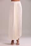 Buy_Anamika Khanna_Ivory Embroidery Round Neck Kurta Set With Draped Skirt 