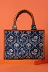 Buy_Amyra_Blue Embroidery Jharokha Handbag _Online_at_Aza_Fashions