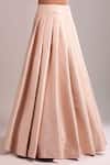 Buy_Shyam Narayan Prasad_Pink Brocade, Organza Embroidery, Applique Sweetheart Neck Pearl Lehenga Set 