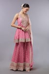 Buy_Gopi Vaid_Pink Cotton, Silk, Net Sequins, Embroidery Designer Kurta Set With Dupatta _Online_at_Aza_Fashions