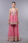 Shop_Gopi Vaid_Pink Cotton, Silk, Net Sequins, Embroidery Designer Kurta Set With Dupatta _Online_at_Aza_Fashions