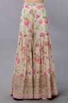 Shop_Gopi Vaid_Ivory Cotton, Silk, Net Embroidery, Sequins Floral Print Kurta Set With Sharara _Online_at_Aza_Fashions