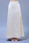 Gopi Vaid_Ivory Organza, Cotton, Silk, Lycra Sequins, Embroidery Floral Print Saree Set _at_Aza_Fashions