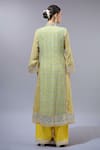 Shop_Gopi Vaid_Yellow Cotton, Silk, Linen, Satin, Net Tassels, Sequins Split Designer Kurta Set _at_Aza_Fashions