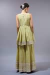 Shop_Gopi Vaid_Yellow Cotton, Silk, Net Embroidery, Sequins Designer Kurta Set With Dupatta _at_Aza_Fashions