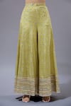 Gopi Vaid_Yellow Cotton, Silk, Net Embroidery, Sequins Designer Kurta Set With Dupatta _at_Aza_Fashions