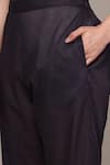 Buy_Ritu Kumar_Black Cotton, Silk V-neck Mono Floral Kaftan With Pant Co-ord Set _Online_at_Aza_Fashions