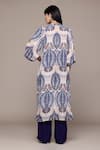 Shop_Ritu Kumar_Beige Viscose Round Neck Rubani Print Kurta With Palazzo _at_Aza_Fashions