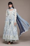 Ritu Kumar_Off White Cotton, Viscose Embroidery, Tassels Round Neck Tisya Anarkali Set _Online