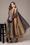 Shop_Ritu Kumar_Black Cotton, Viscose, Lycra Gopuram Kurta Set With Leggings And Dupatta _Online_at_Aza_Fashions