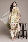 Buy_Ritu Kumar_Off White Cotton, Silk, Viscose Embroidery Pierra Kurta Set With Pant And Dupatta _at_Aza_Fashions