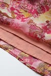 Shop_Ritu Kumar_Pink Viscose, Lycra Embroidery Round Neck Calabria Kurta With Churidar And Dupatta 