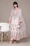 Buy_Ritu Kumar_White Viscose Embroidery Round Neck Pratika Kurta Set With Pant And Dupatta _at_Aza_Fashions